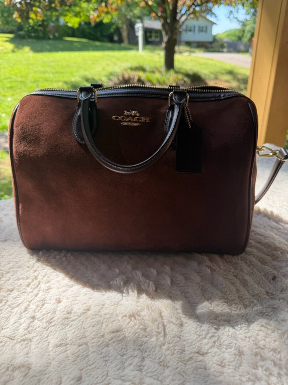 Coach Brown Suede Large Rowan - Picture 9 of 9